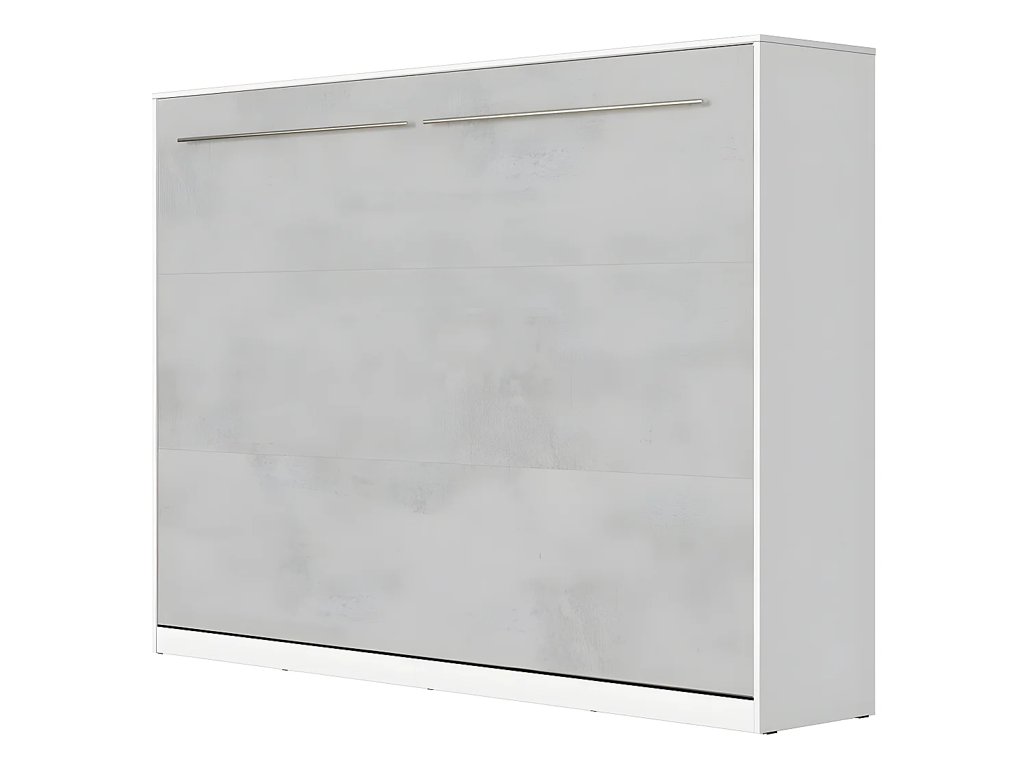 Armoire Lit escamotable 140x200cm Supérieur Horizontal Lit Rabattable Lit Mural Blanc/Béton