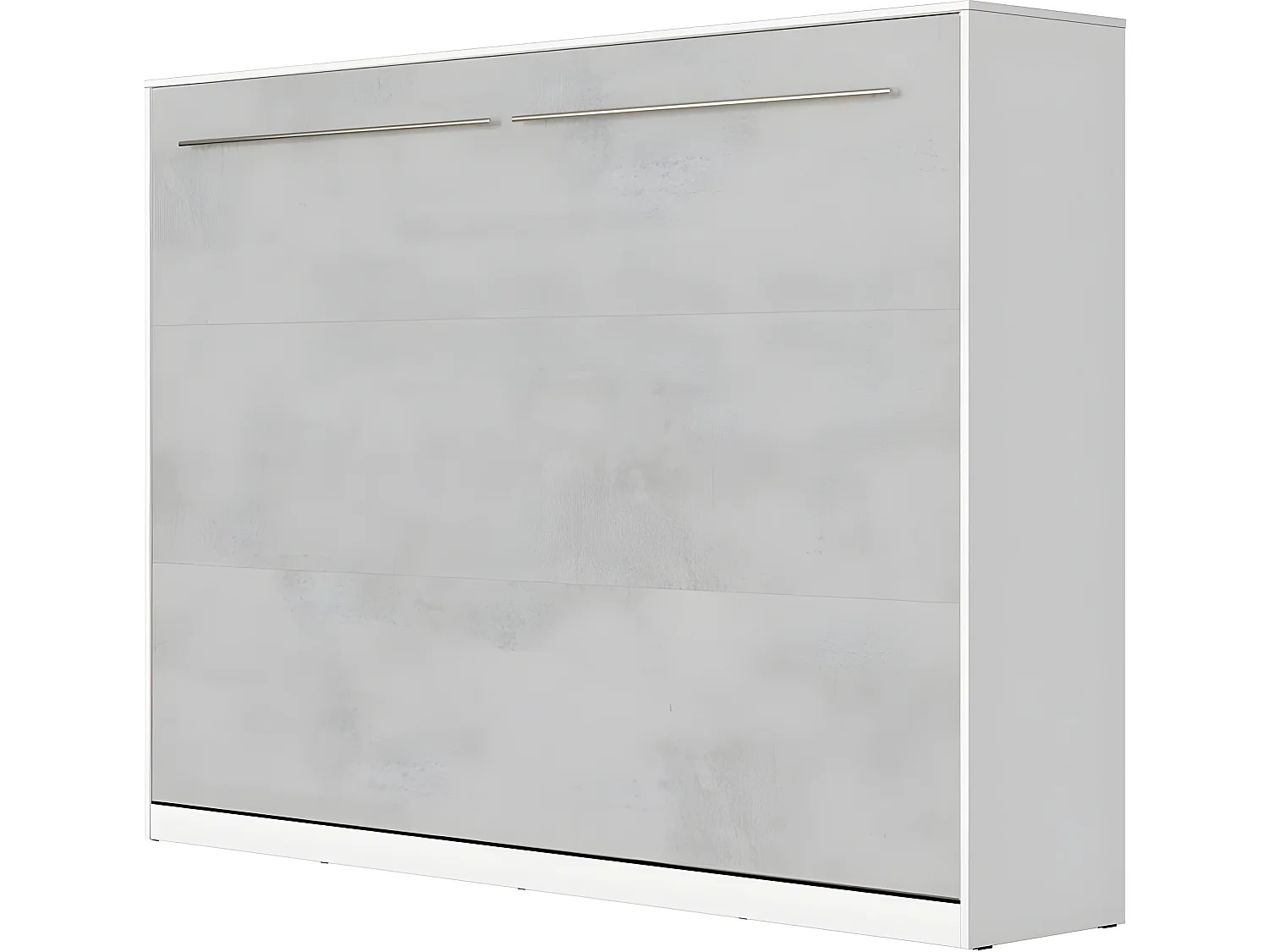 Armoire Lit escamotable 140x200cm Supérieur Horizontal Lit Rabattable Lit Mural Blanc/Béton