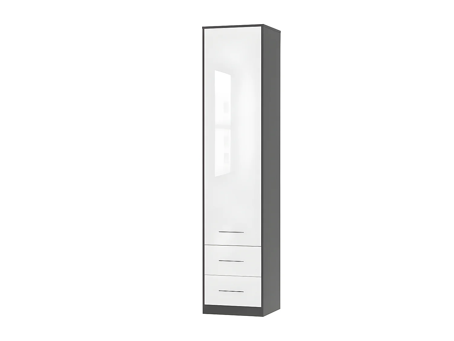 Lit escamotable +2 Placards Vertical 90x200+(50x2)cm Lit Rabattable Lit Mural Standard Anthracite/blanc brillant