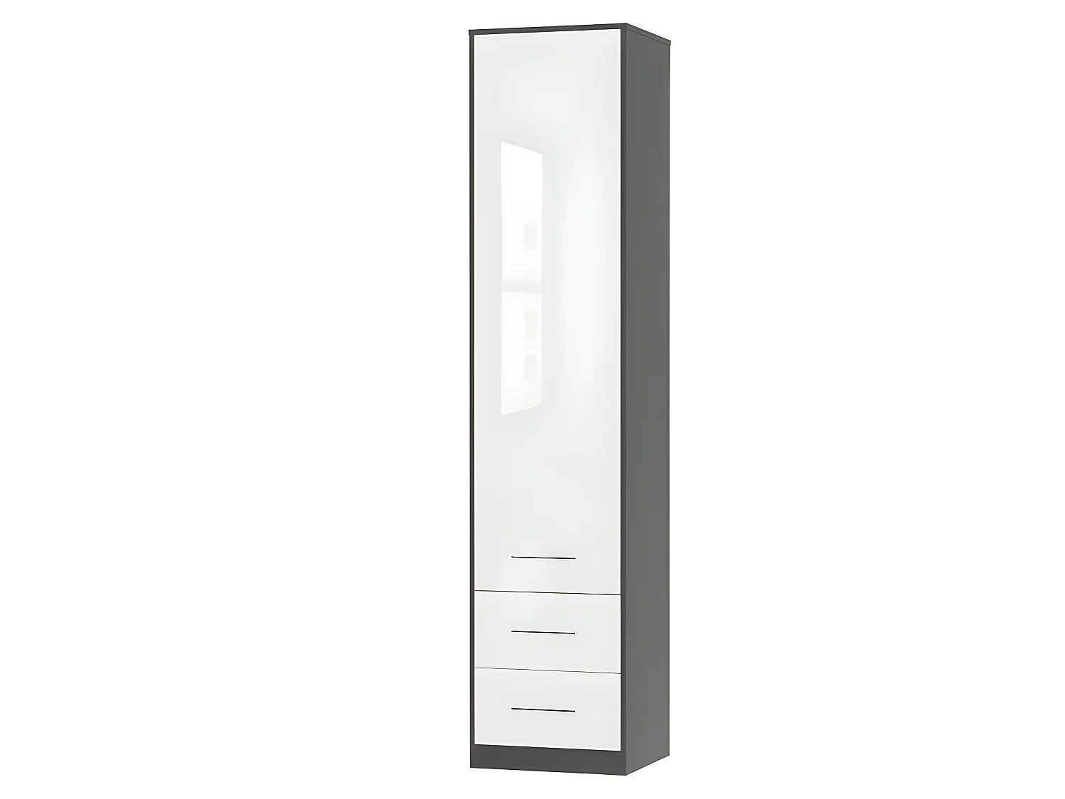 Lit escamotable +2 Placards Vertical 90x200+(50x2)cm Lit Rabattable Lit Mural Standard Anthracite/blanc brillant