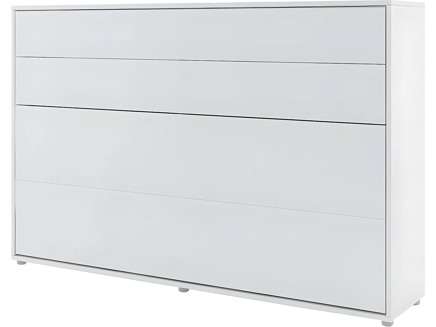 Lenart Armoire Lit escamotable Horizontal 120x200 cm Blanc mat Lit Rabattable Lit Mural"Consus"