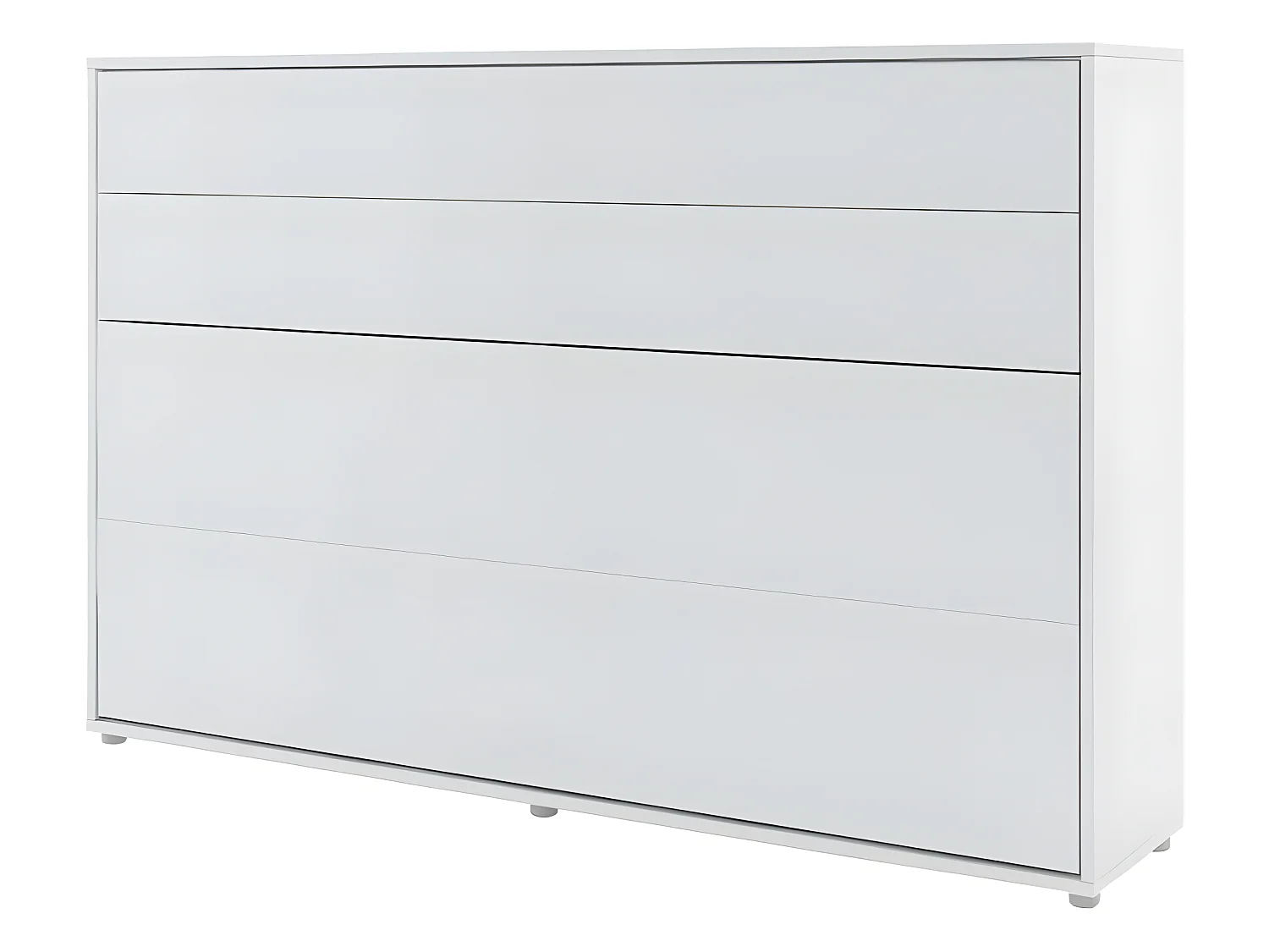 Lenart Armoire Lit escamotable Horizontal 120x200 cm Blanc mat Lit Rabattable Lit Mural"Consus"