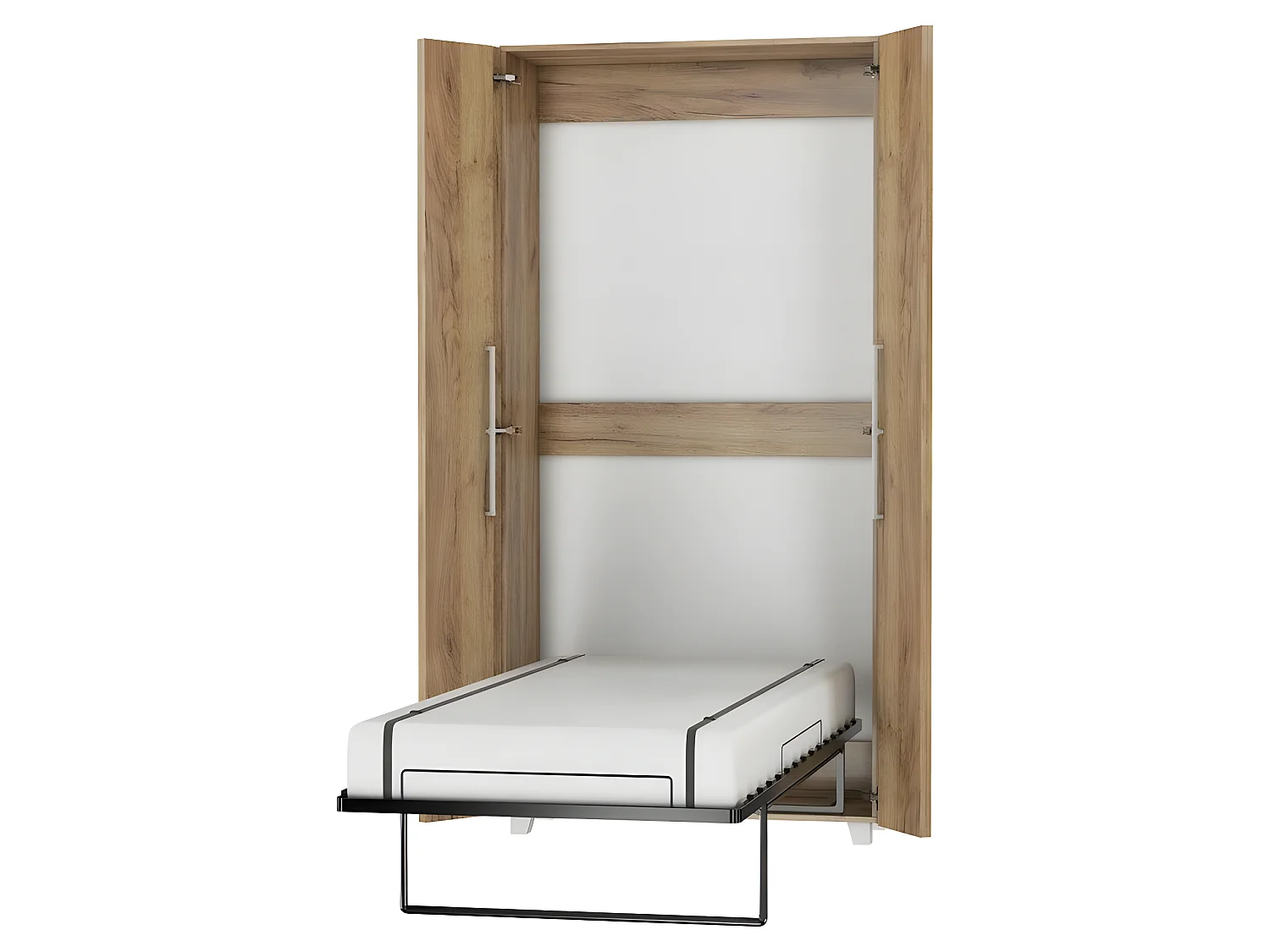 Armoire Lit escamotable Vertical 90x200 cm Or Artisan avec porte Lit Rabattable Lit Mural Todor