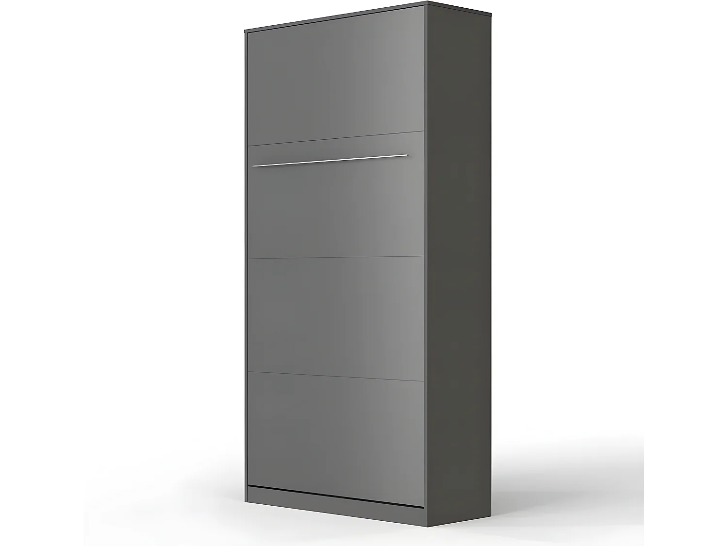 Armoire Lit escamotable 90x200cm Vertical Lit Rabattable Lit Mural Supérieur Anthracite/Anthracite