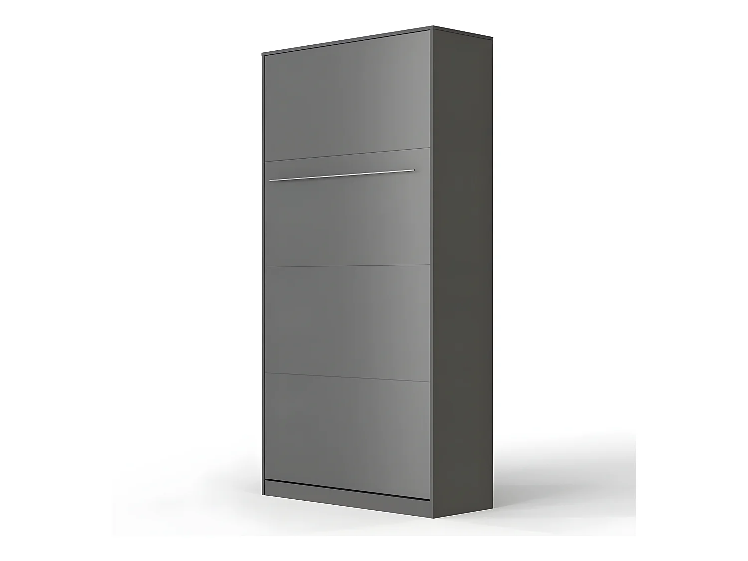Armoire Lit escamotable 90x200cm Vertical Lit Rabattable Lit Mural Supérieur Anthracite/Anthracite