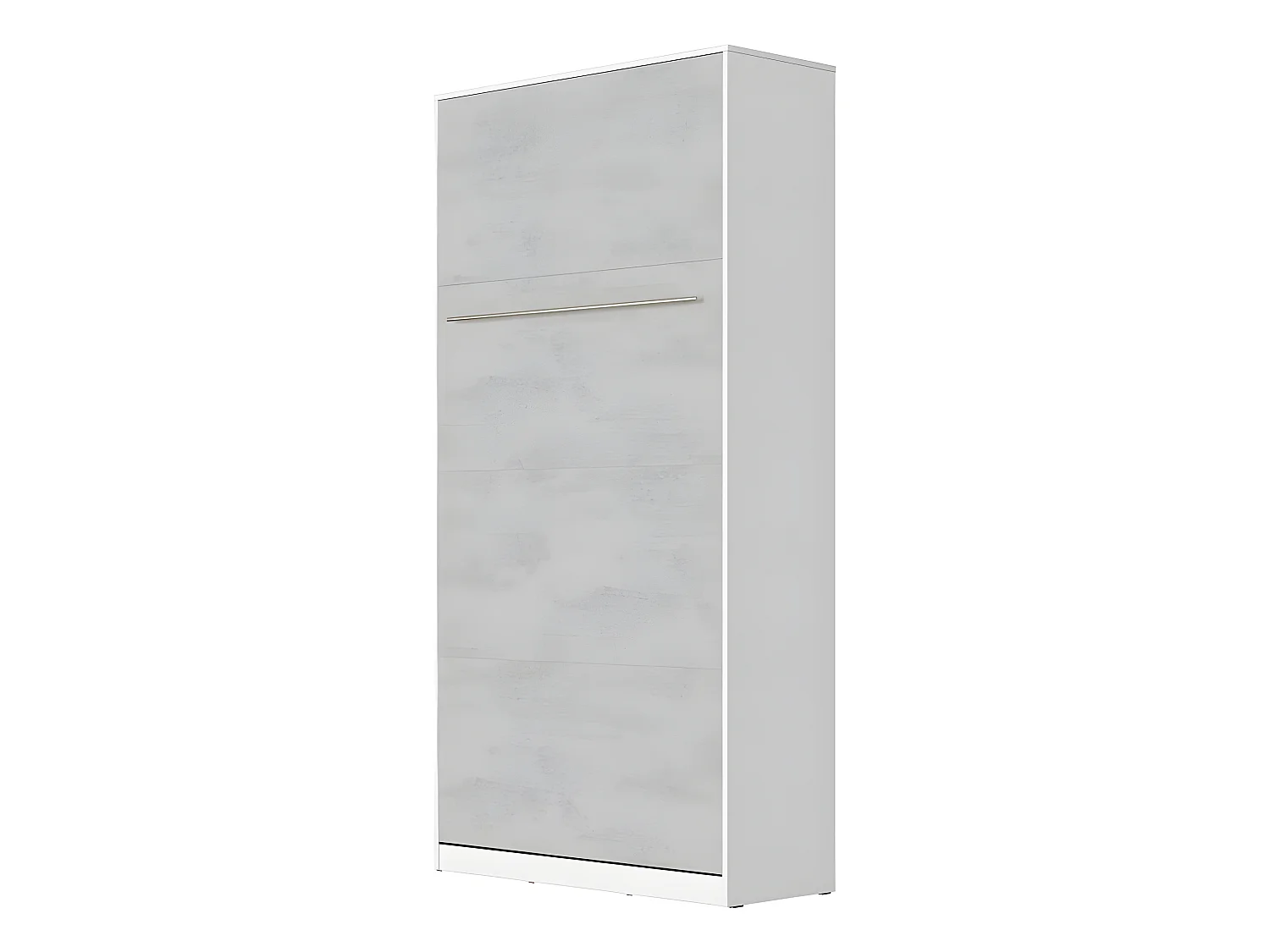 Lit escamotable +2 Placards Vertical 90x200+(80x2)cm Lit Rabattable Lit Mural Standard Blanc/Béton