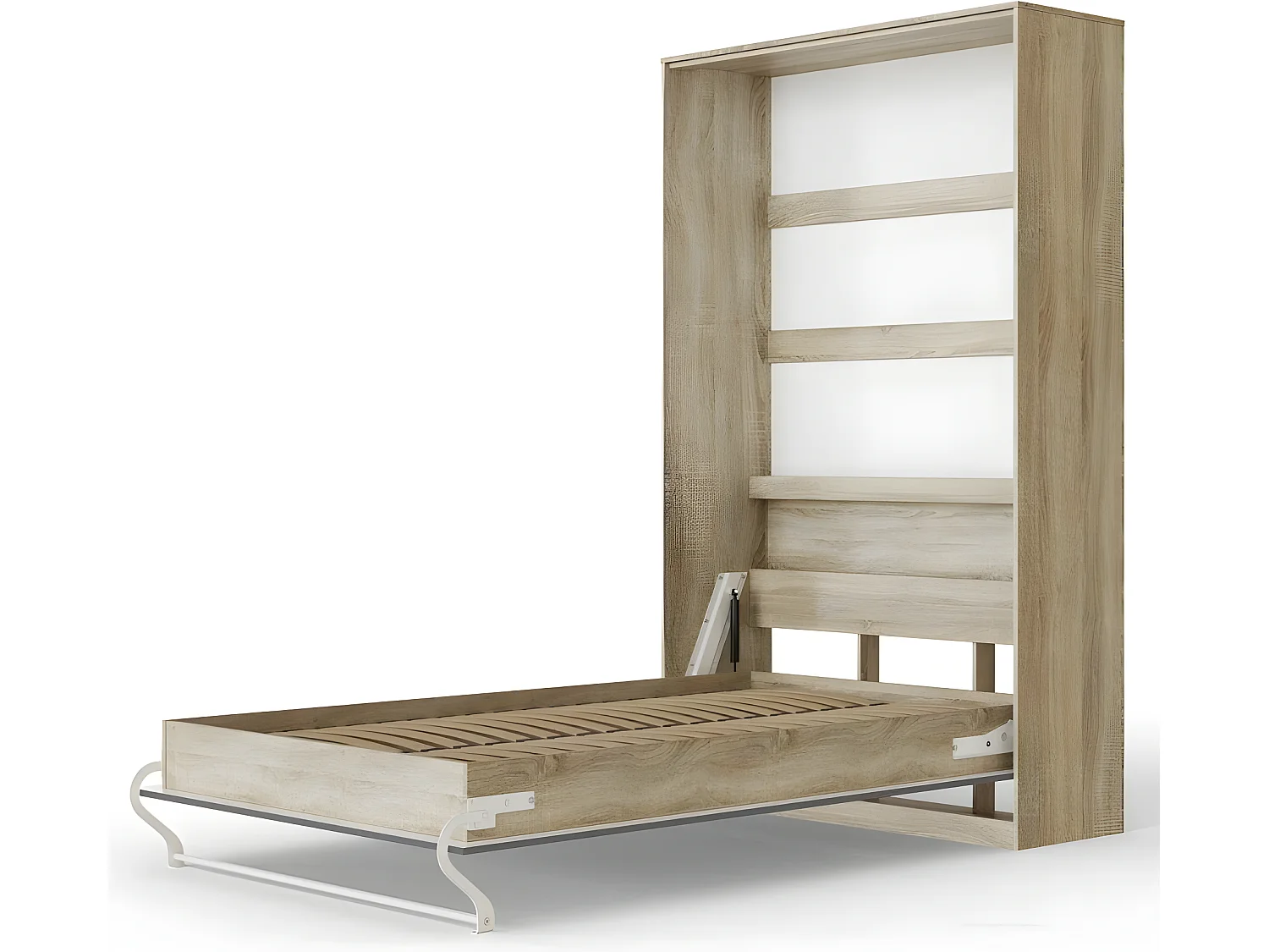 Armoire Lit escamotable 120x200cm Vertical Lit Rabattable Lit Mural Supérieur Chêne Sonoma/Anthracite