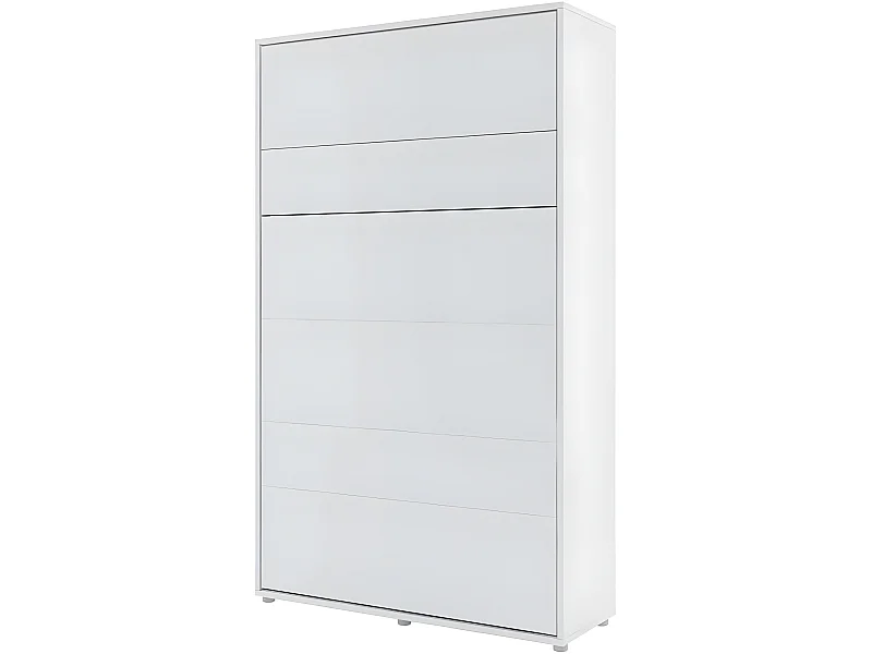 Lenart Armoire Lit escamotable Vertical 120x200 cm Blanc mat Lit Rabattable Lit Mural"Consus"