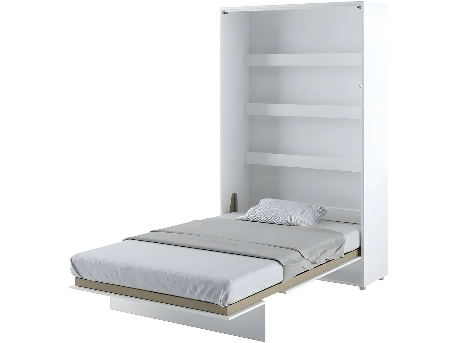 Lenart Armoire Lit escamotable Vertical 120x200 cm Blanc mat Lit Rabattable Lit Mural"Consus"