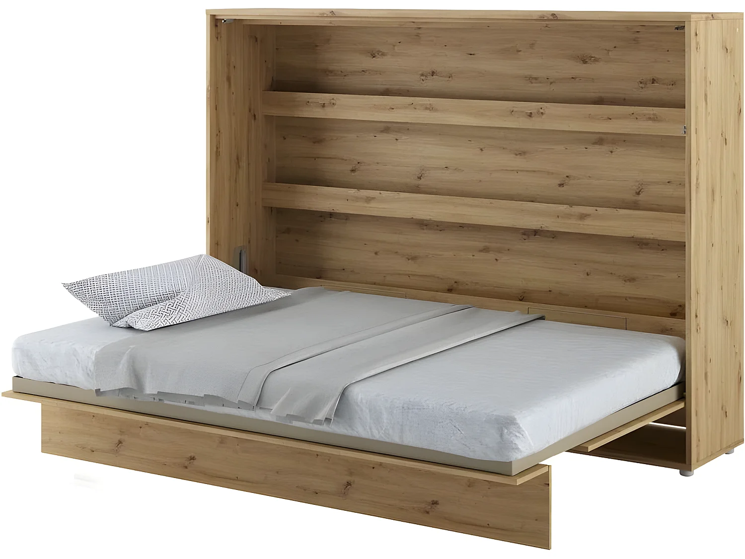 Lenart Armoire Lit escamotable Horizontal 140x200 cm Chêne artisan Lit Rabattable Lit Mural"Consus"