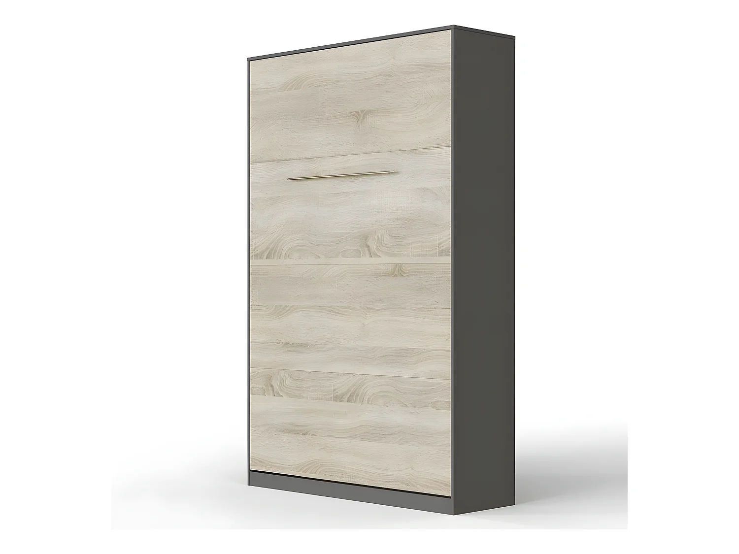 Armoire Lit escamotable 120x200cm Vertical Lit Rabattable Lit Mural Supérieur Anthracite/Chêne Sonoma