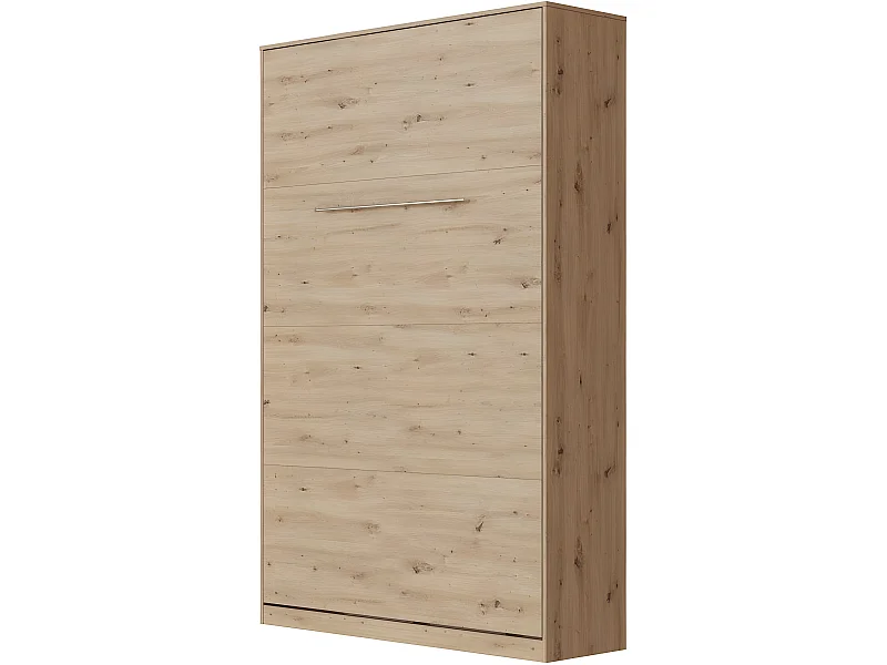 Armoire Lit escamotable 120x200cm Vertical Lit Rabattable Lit Mural Supérieur Chêne Sauvage/Chêne Sauvage