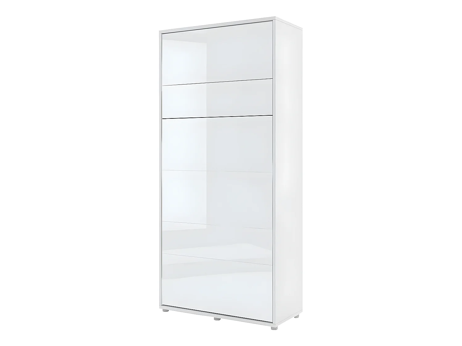 Lenart Armoire Lit escamotable +2 Placards tiroir Vertical 90x200 cm blanc brillant tiroir Lit Rabattable Lit Mural"Consus"