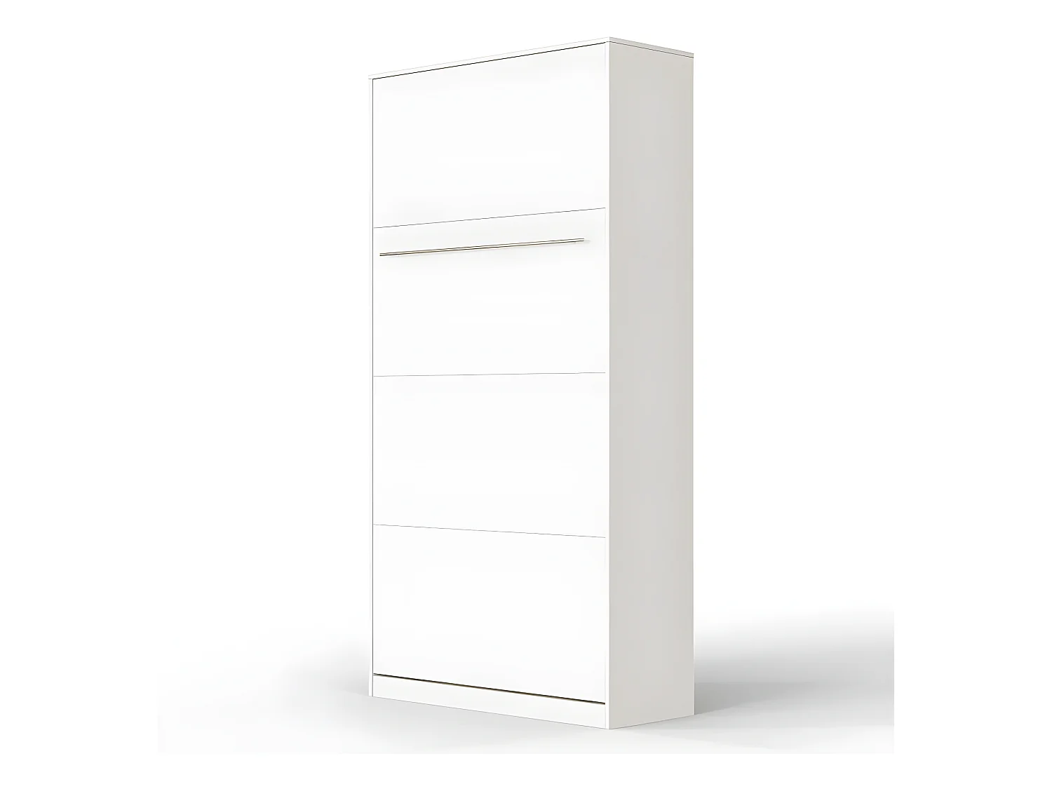 Lit escamotable +2 Placards Vertical 90x200+(80x2)cm Lit Rabattable Lit Mural Standard Blanc/blanc