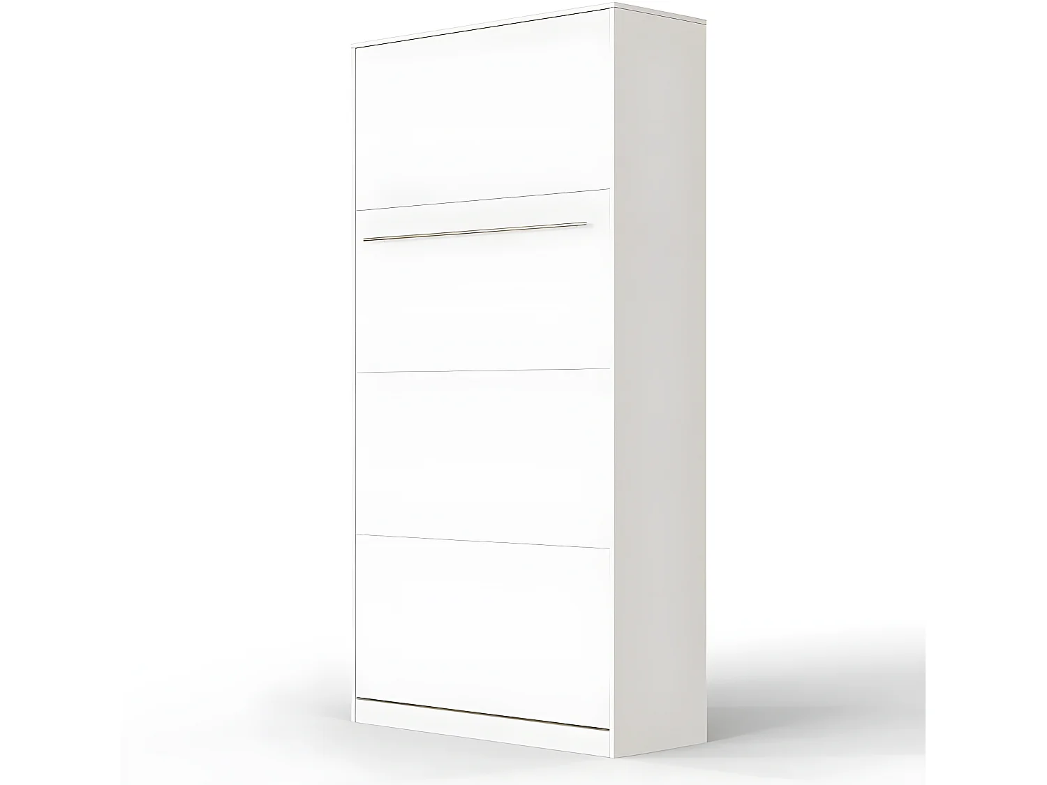 Lit escamotable +2 Placards Vertical 90x200+(80x2)cm Lit Rabattable Lit Mural Standard Blanc/blanc