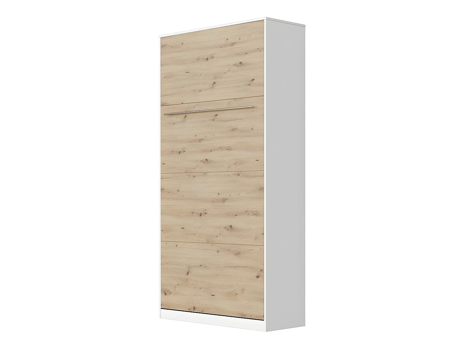 Armoire Lit escamotable 90x200cm Vertical Lit Rabattable Lit Mural Supérieur Blanc/Chêne Sauvage