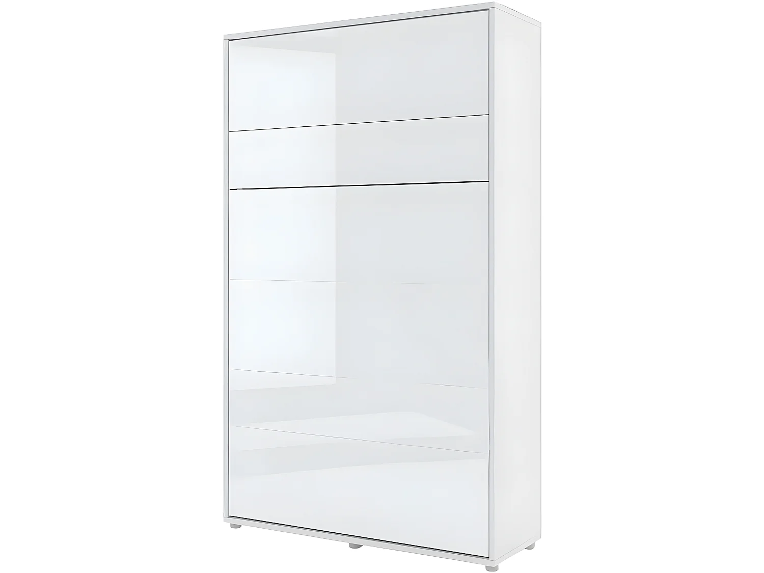 Lenart Armoire Lit escamotable Vertical 120x200 cm Blanc brillant Lit Rabattable Lit Mural"Consus"Lenart