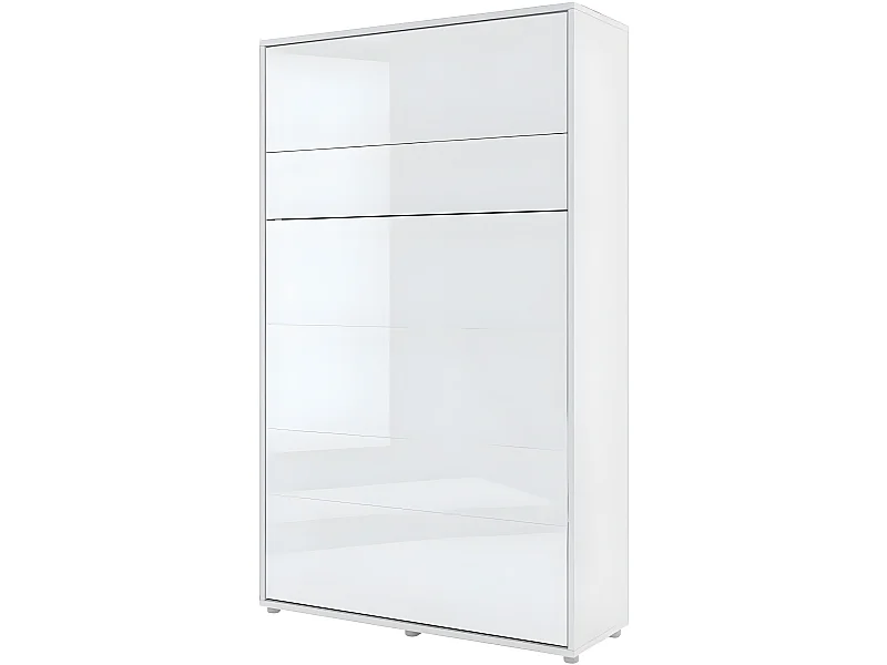 Lenart Armoire Lit escamotable Vertical 120x200 cm Blanc brillant Lit Rabattable Lit Mural"Consus"Lenart