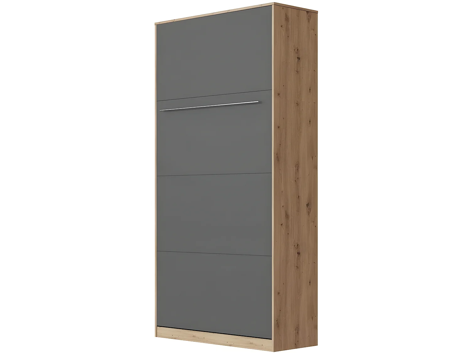 Armoire Lit escamotable 90x200cm Vertical Lit Rabattable Lit Mural Supérieur Chêne Sauvage/Anthracite
