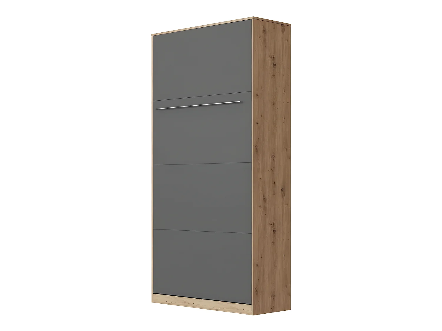 Armoire Lit escamotable 90x200cm Vertical Lit Rabattable Lit Mural Supérieur Chêne Sauvage/Anthracite
