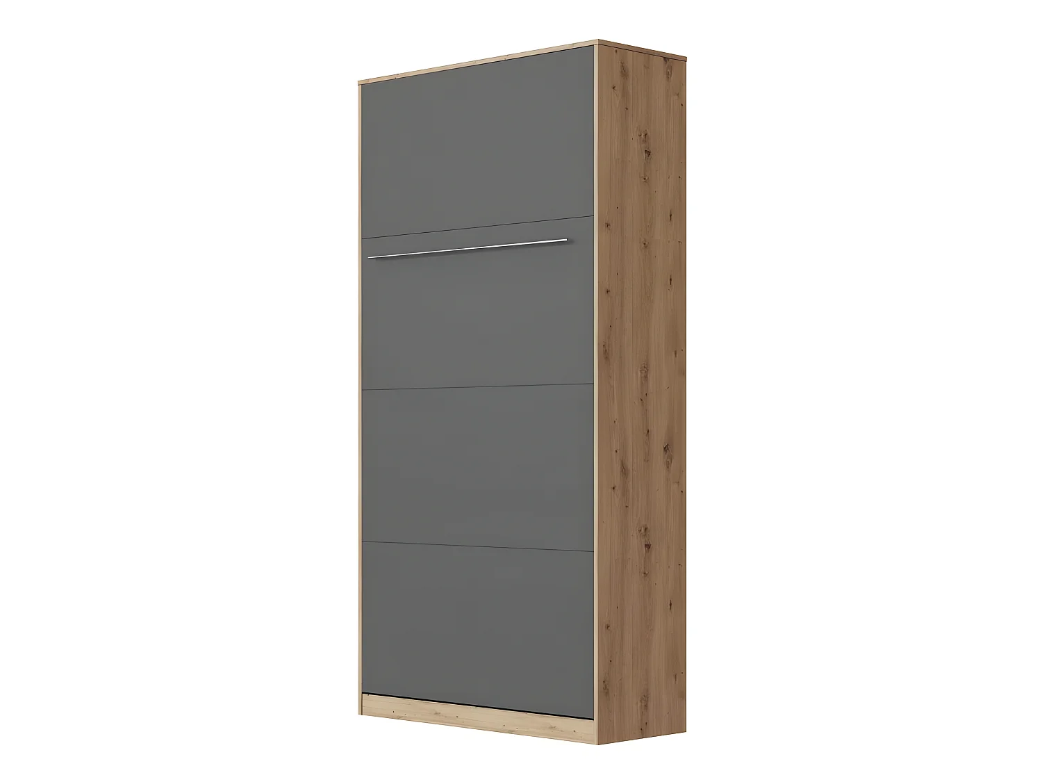 Armoire Lit escamotable 90x200cm Vertical Lit Rabattable Lit Mural Supérieur Chêne Sauvage/Anthracite