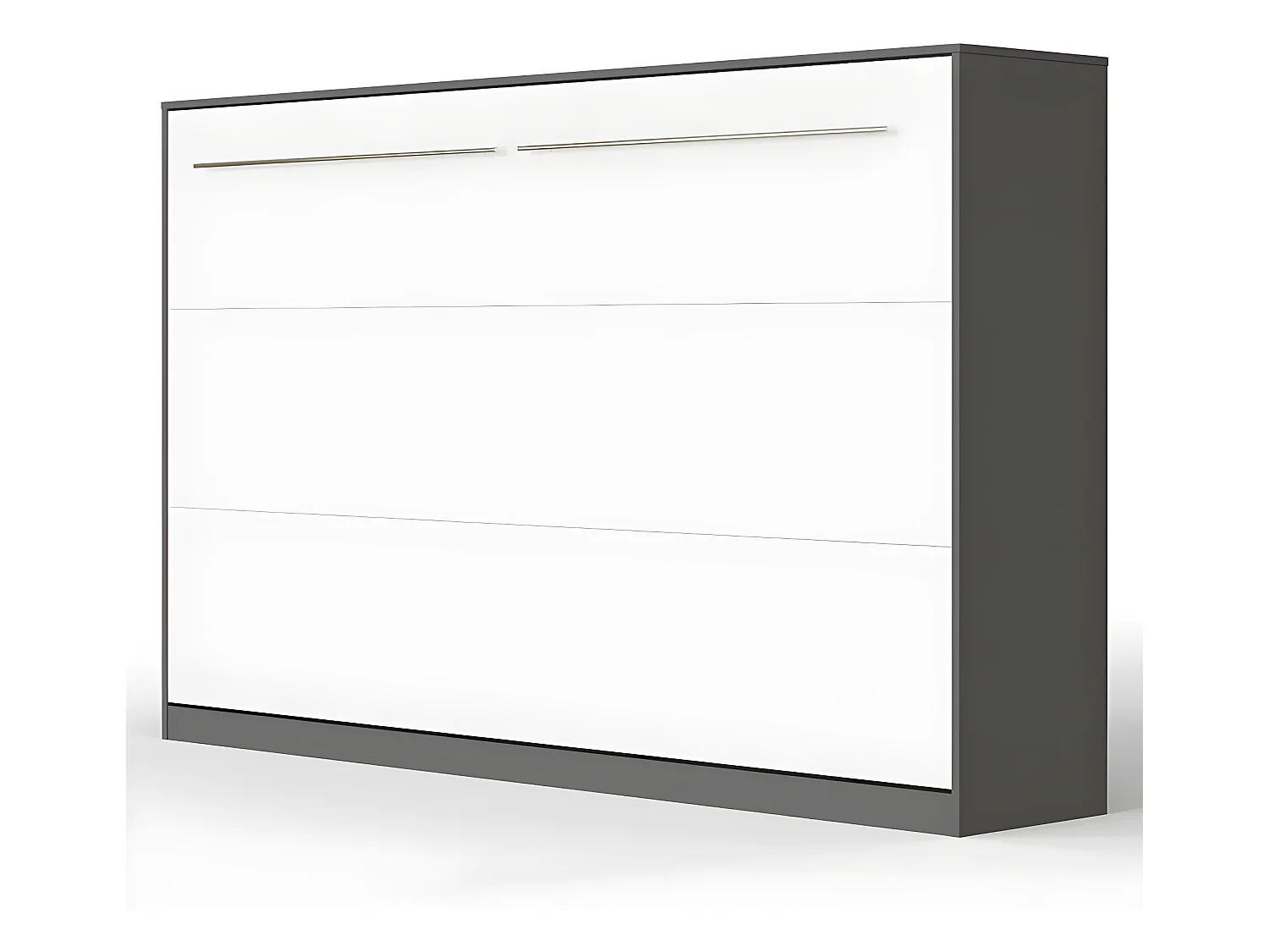Armoire Lit escamotable 120x200cm Supérieur Horizontal Lit Rabattable Lit Mural Anthracite/Blanc