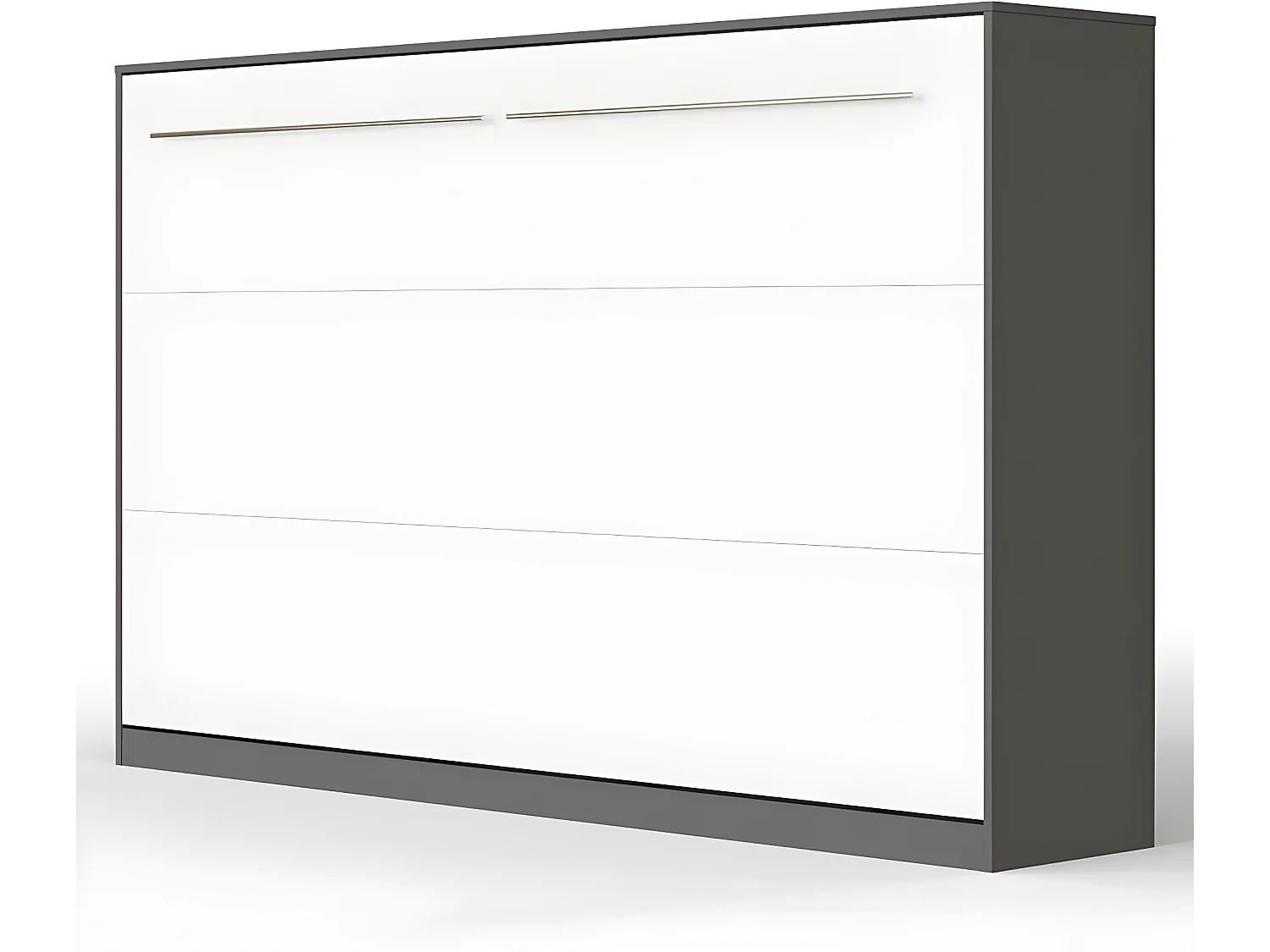 Armoire Lit escamotable 120x200cm Supérieur Horizontal Lit Rabattable Lit Mural Anthracite/Blanc