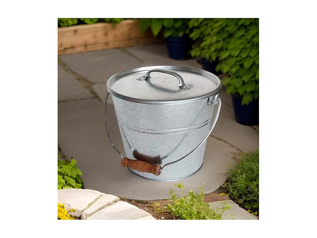 Seau avec couvercle pour cendres granulés ou compost