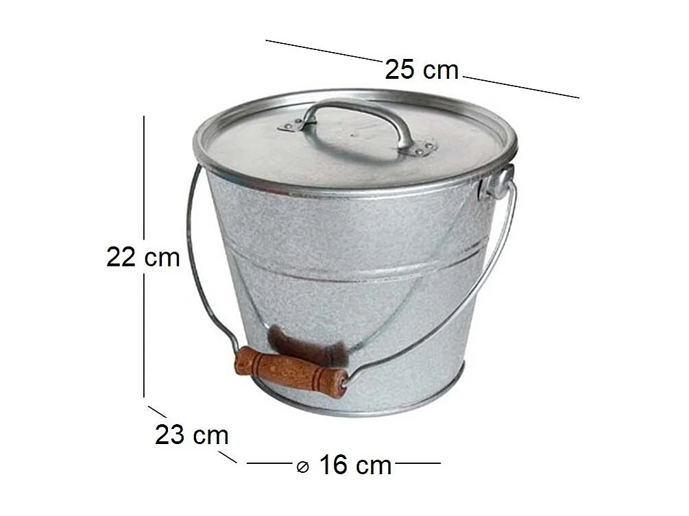 Seau avec couvercle pour cendres granulés ou compost