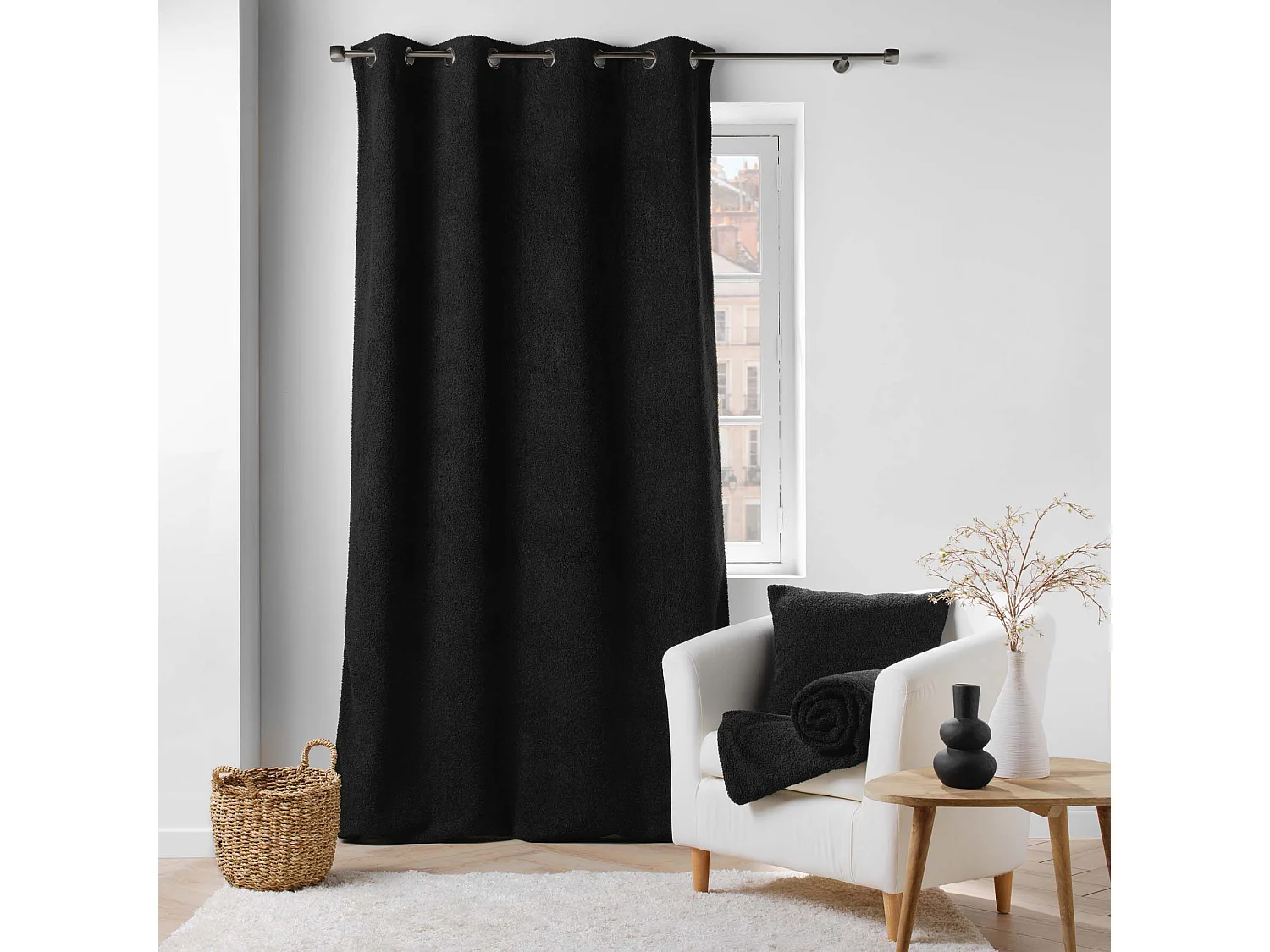 Cortina con Ojetes Wooly Bouclette Unida 140 x 240 cm