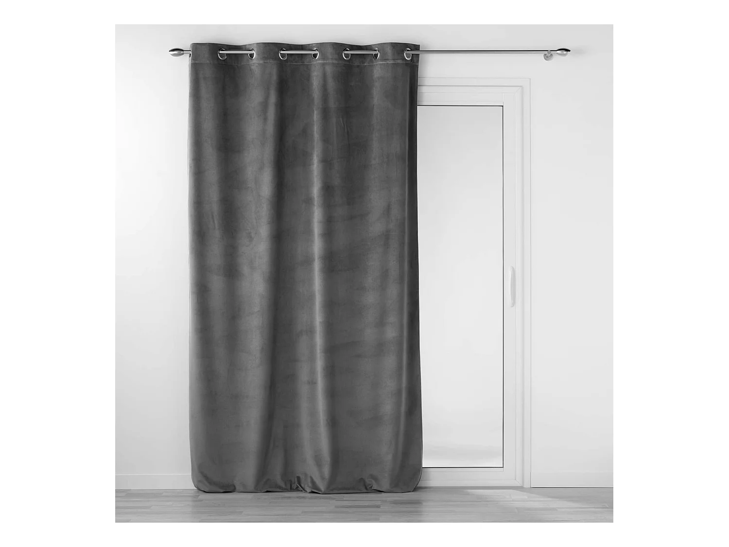Rideau à Œillets "Velouriane" 140x260cm Gris Anthracite