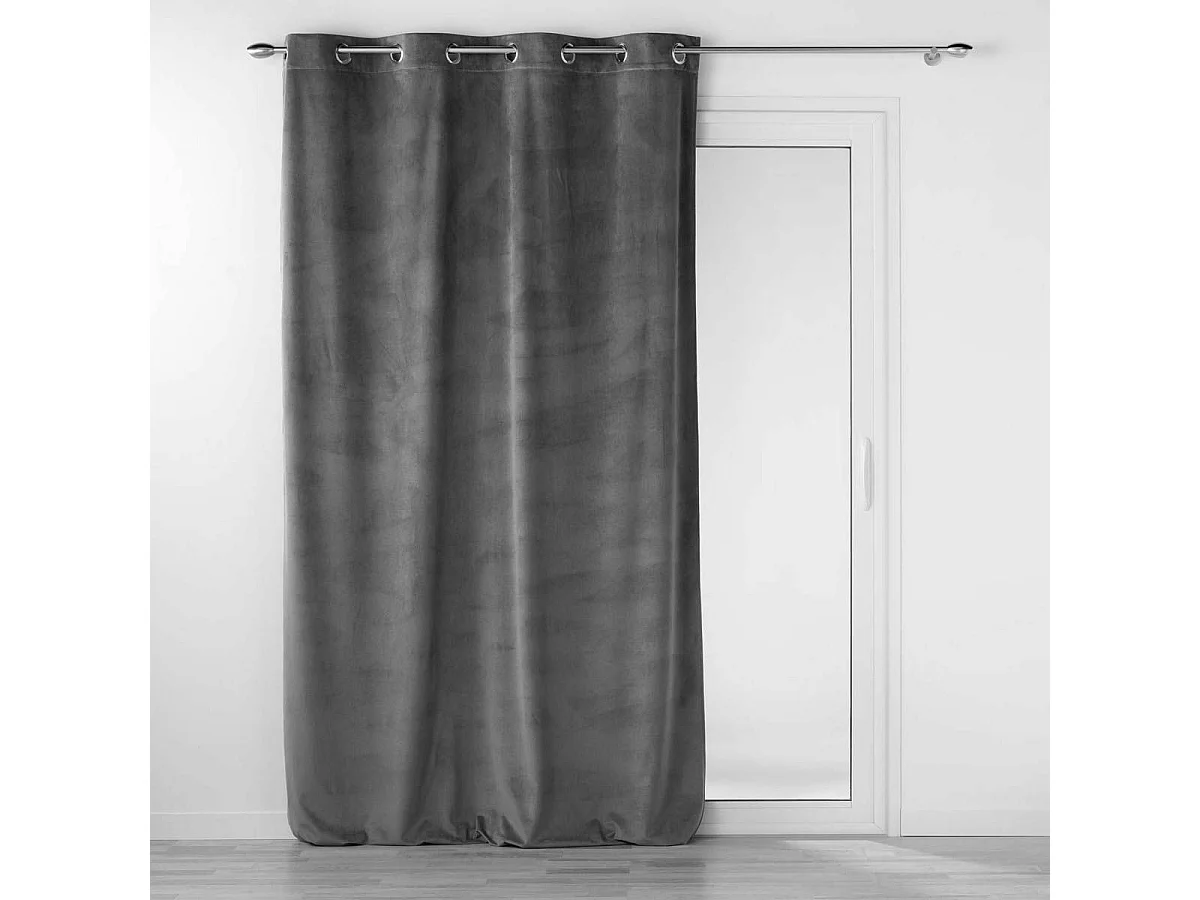 Rideau à Œillets "Velouriane" 140x260cm Gris Anthracite