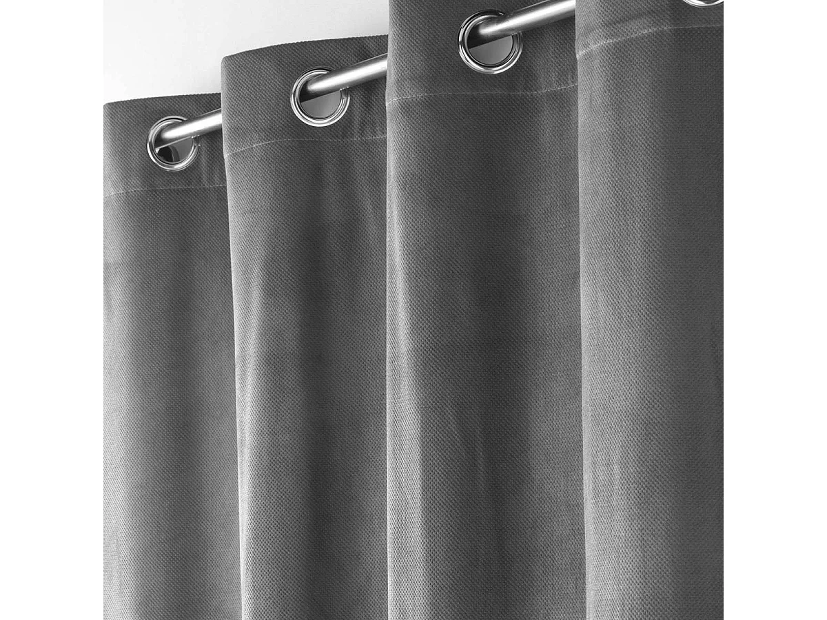 Rideau à Œillets "Velouriane" 140x260cm Gris Anthracite