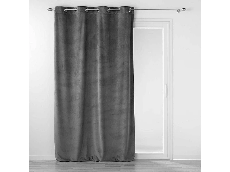 Rideau à Œillets "Velouriane" 140x260cm Gris Anthracite
