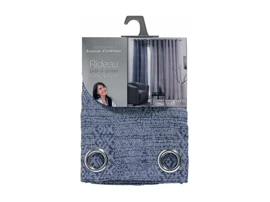 Rideau à Oeillets "Cobalt" 140x260cm Bleu Marine