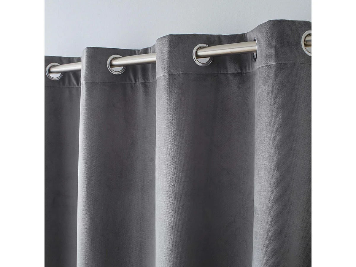 Rideau Isolant Velours "Polarchic" 140x260cm Anthracite