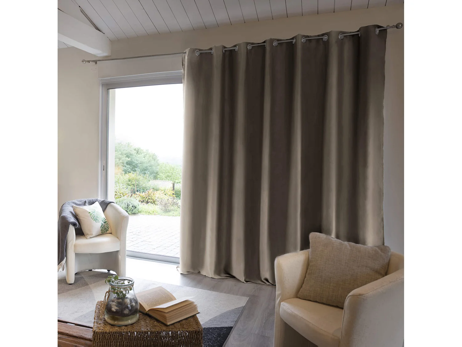 Rideau thermique à œillets lin 280x260