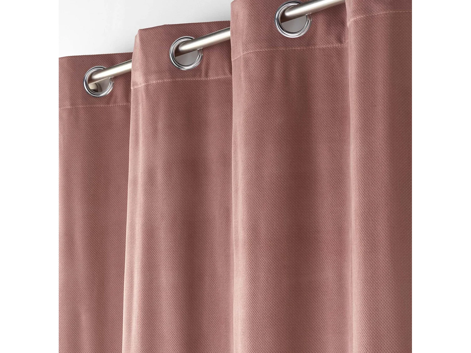 Rideau à Œillets "Velouriane" 140x260cm Rose