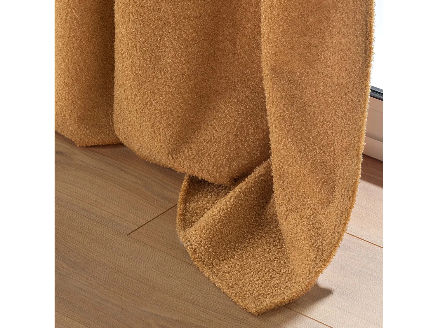 Rideau à Œillets Bouclette "Wooly" 140x240cm Camel