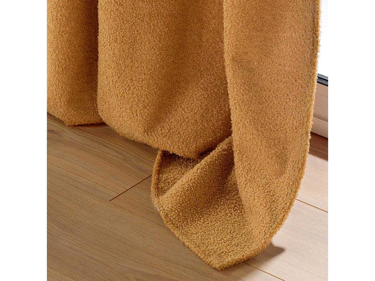 Rideau à Œillets Bouclette "Wooly" 140x240cm Camel