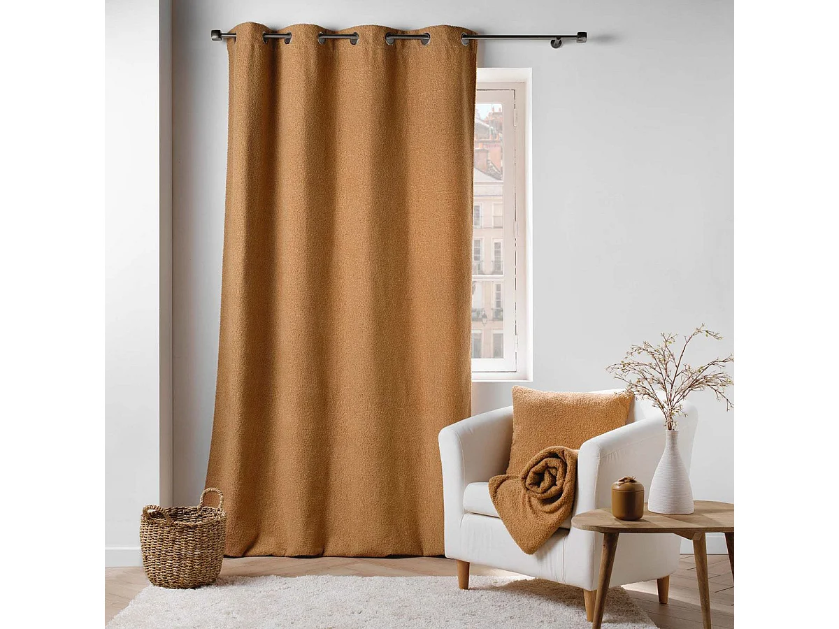 Rideau à Œillets Bouclette "Wooly" 140x240cm Camel
