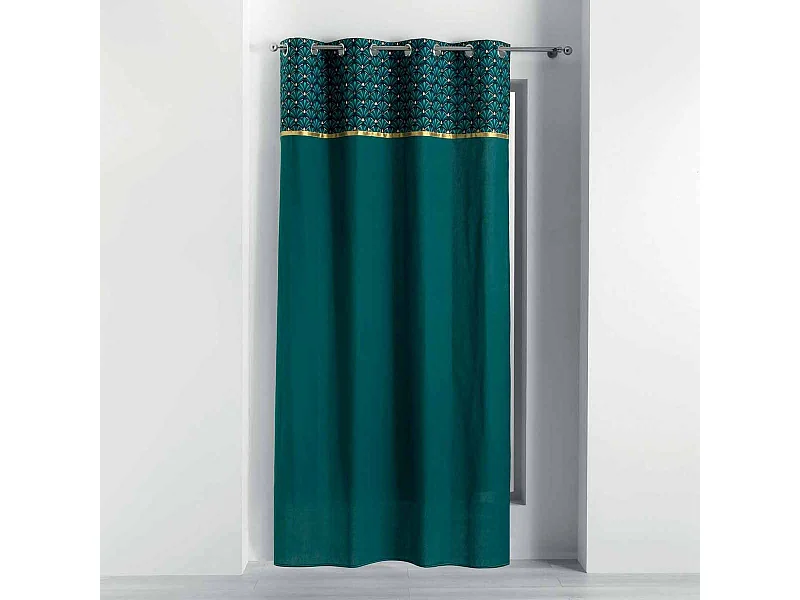 Rideau à Œillets Imprimé "Art Chic" 140x240cm Bleu