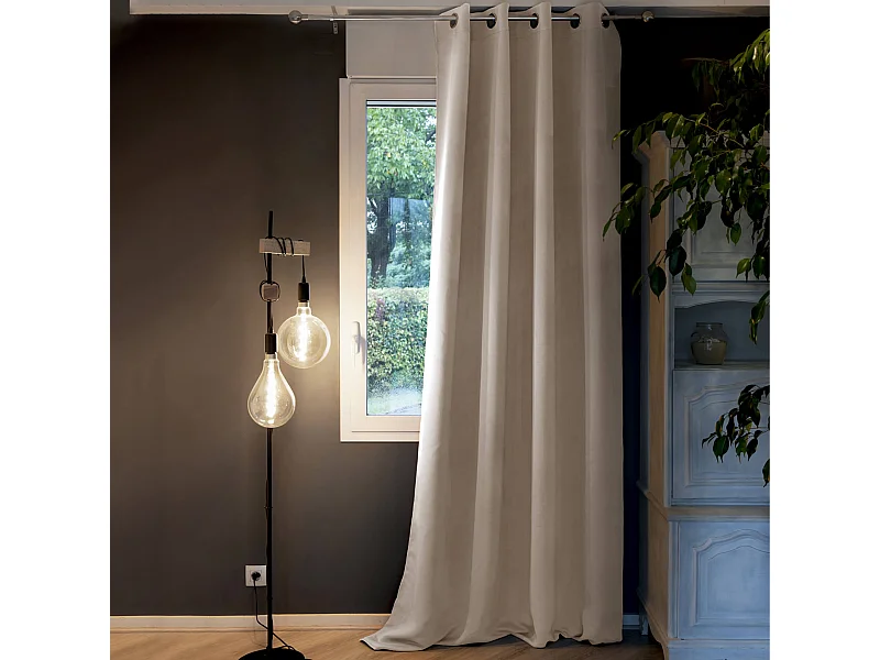 Rideau occultant thermique à œillets pampa 140x260