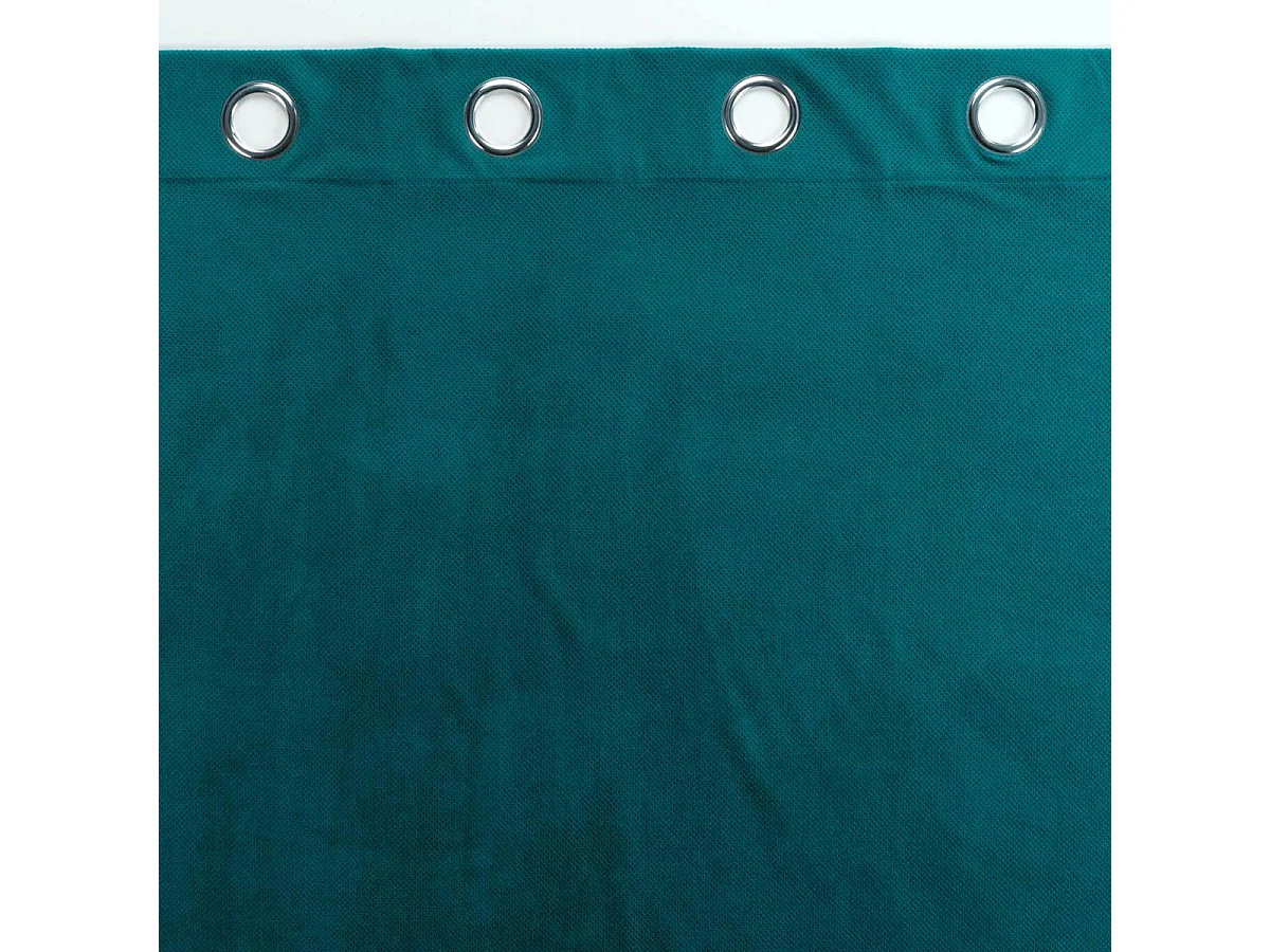 Rideau à Œillets "Velouriane" 140x260cm Bleu Pétrole