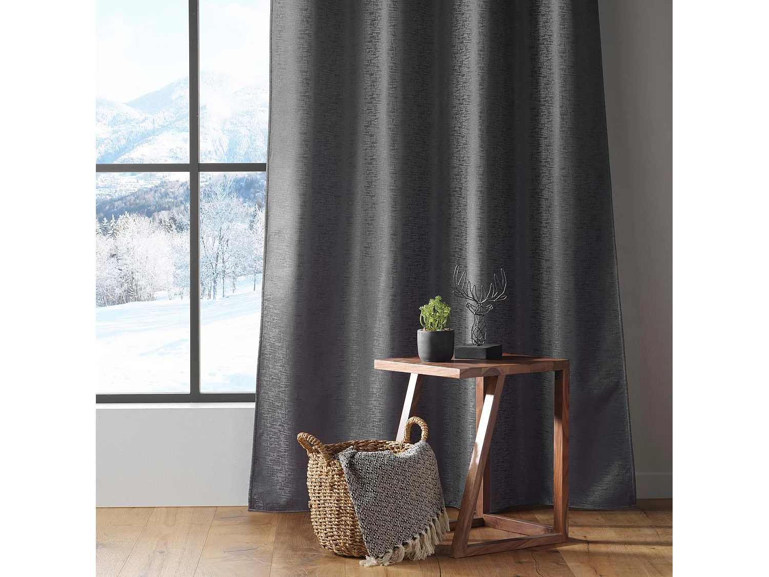 Rideau Isolant Thermique "Polarine" 140x260cm Anthracite