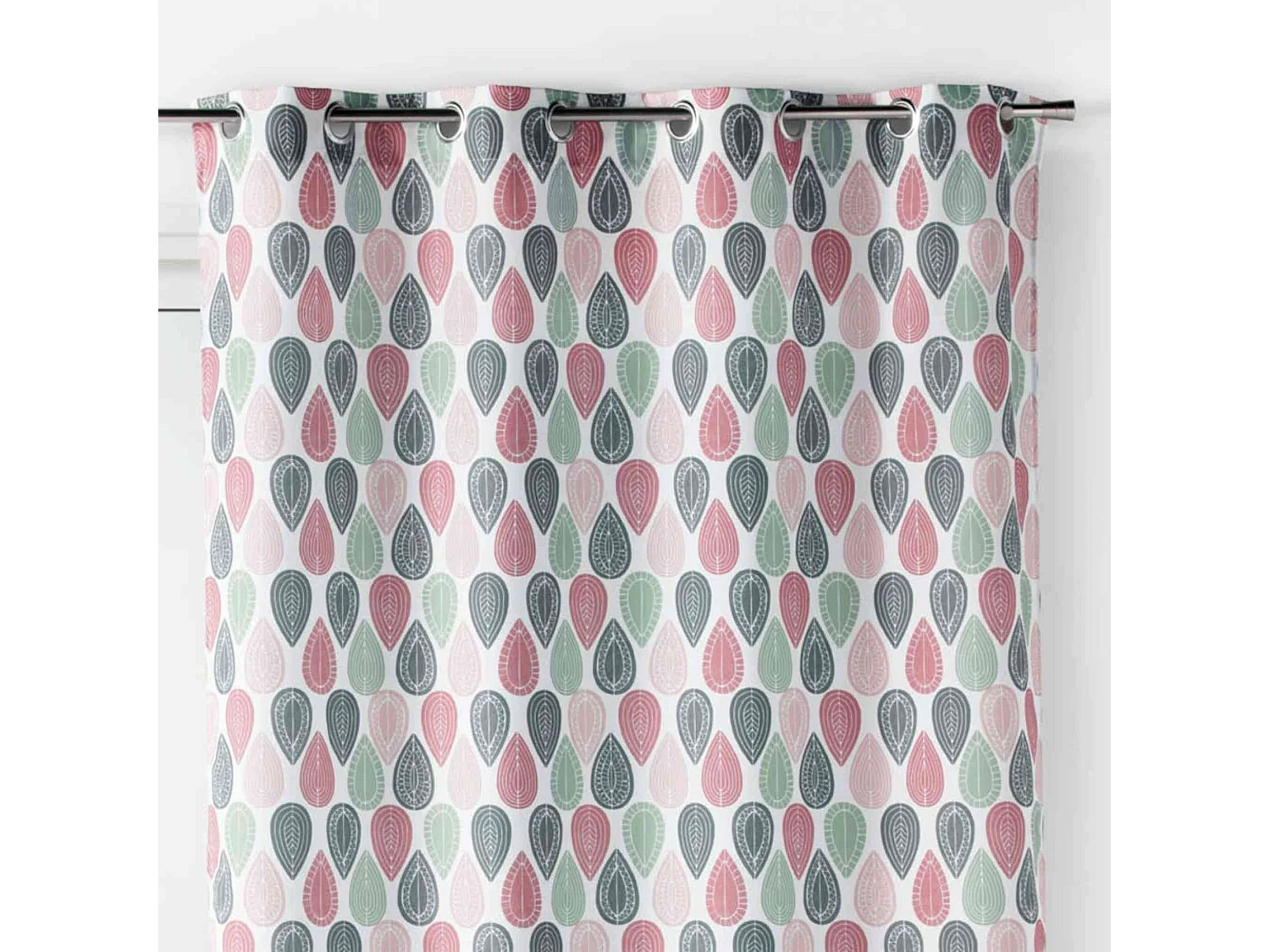 Rideau à Œillets Imprimé "Palpito" 140x260cm Rose