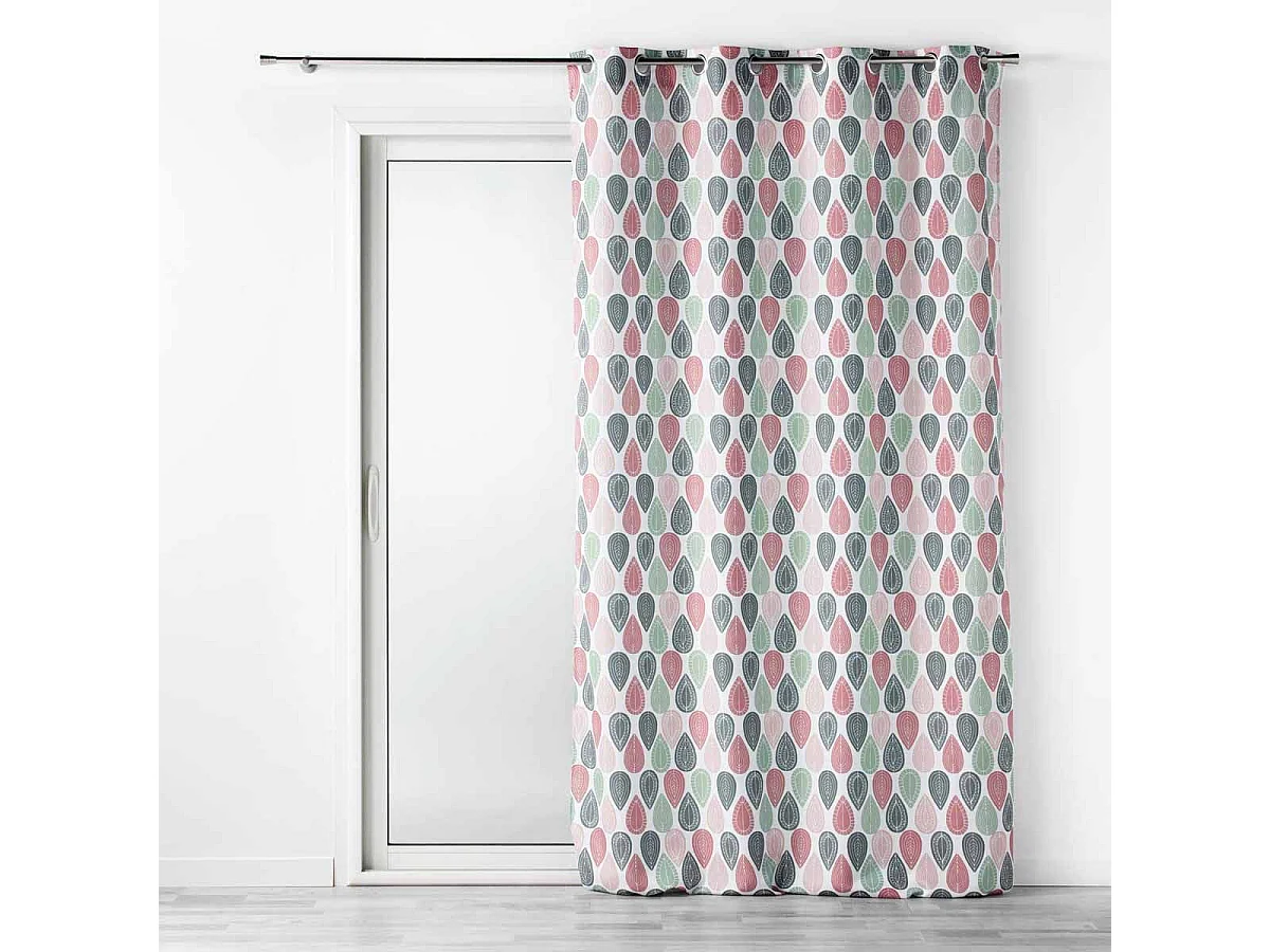 Rideau à Œillets Imprimé "Palpito" 140x260cm Rose