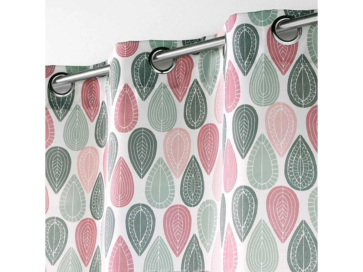 Rideau à Œillets Imprimé "Palpito" 140x260cm Rose