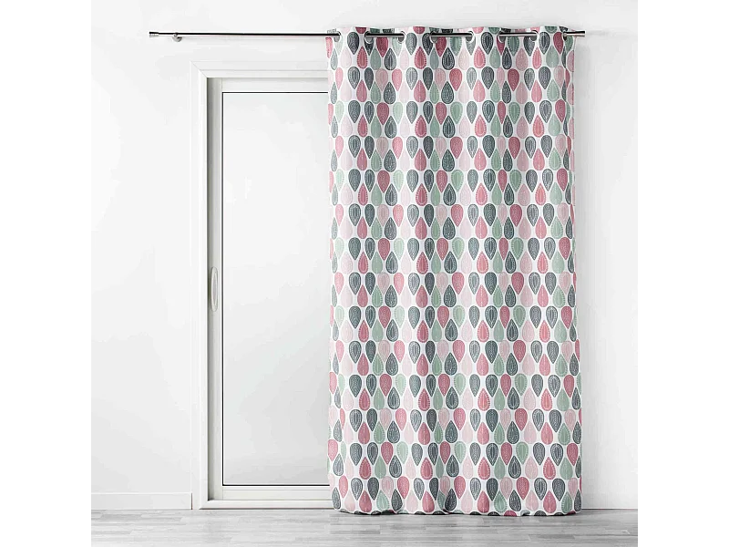 Rideau à Œillets Imprimé "Palpito" 140x260cm Rose