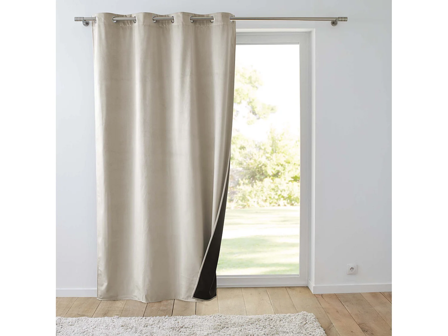 Rideau Isolant Velours "Polarchic" 140x260cm Sable